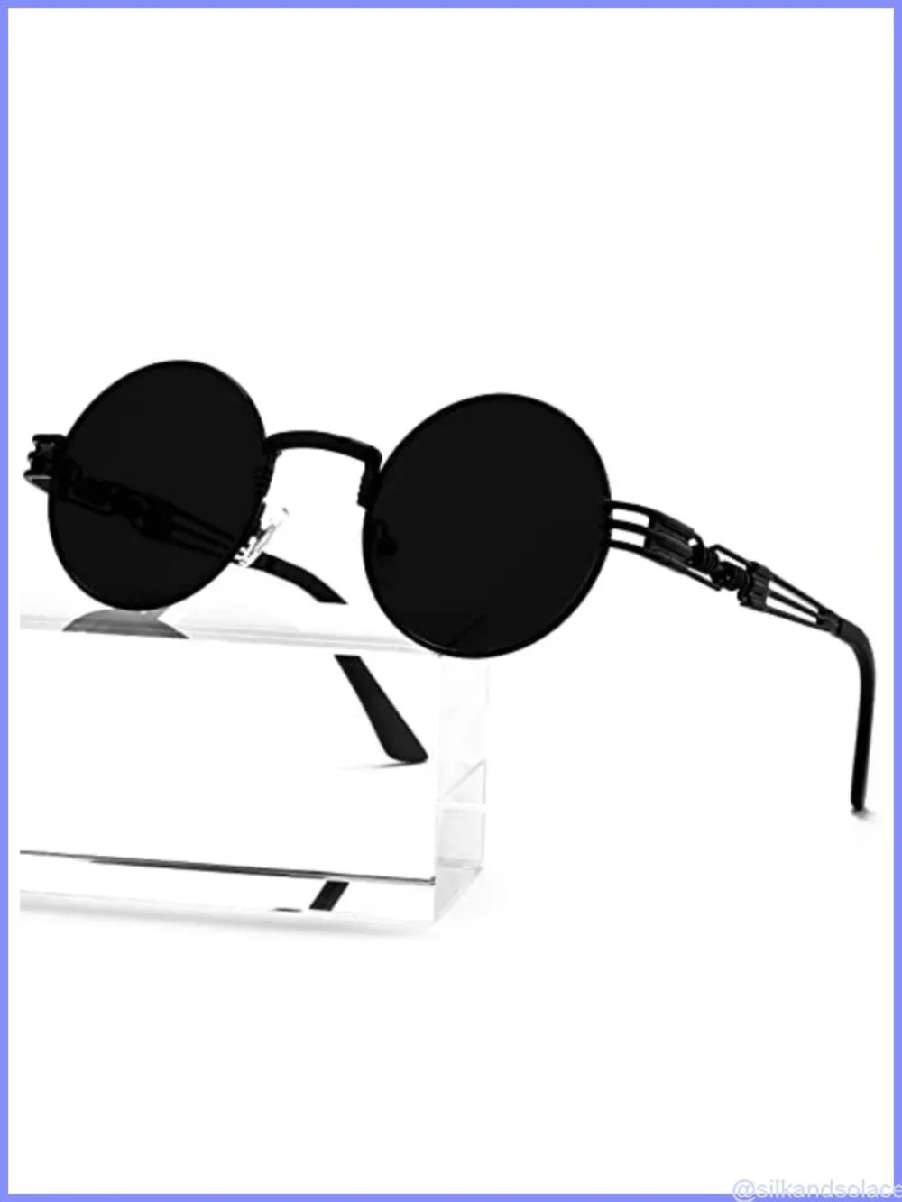 Round Steampunk Polarized Sunglasses Stainless Steel Frame UV Blocking
